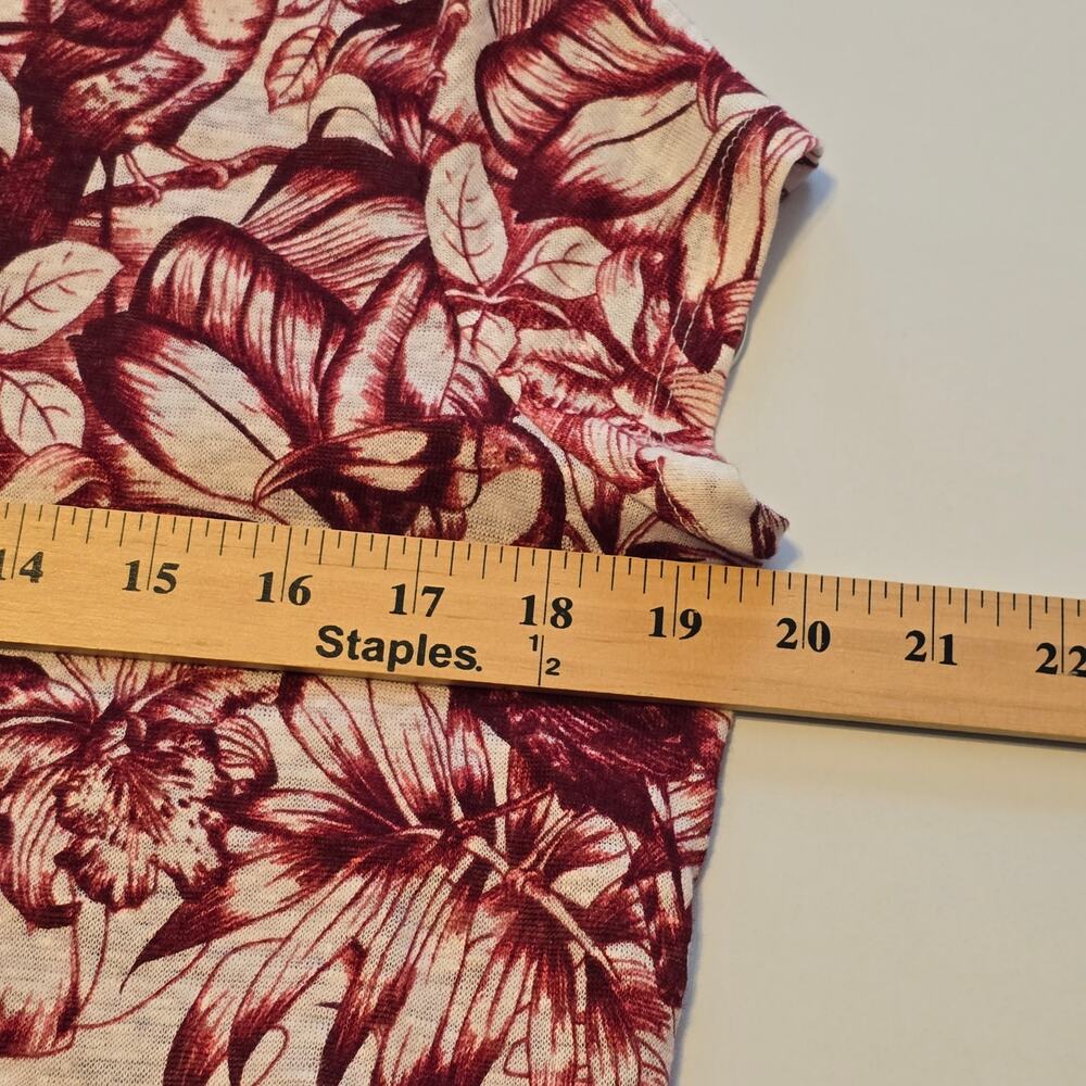 Rachel Zoe Top Womens Size Small Red White Toucan Tropical Print 100% Linen - Picture 8 of 9